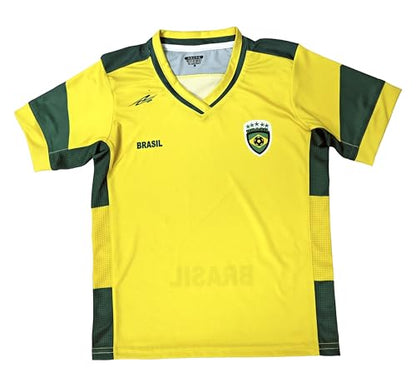 ARZA Sports Youth Brazil‑Inspired Soccer Uniform Set – Jersey & Shorts Optional Custom Name and Number