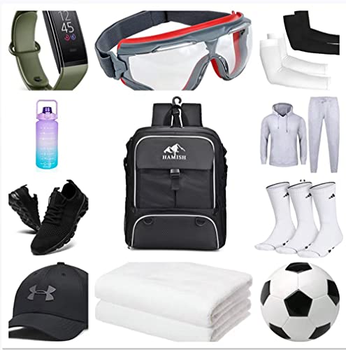 HAMISH Soccer Bag Soccer Backpack Bags for Basketball Volleyball Baseball Football with Ball Compartment and Separate Cleat