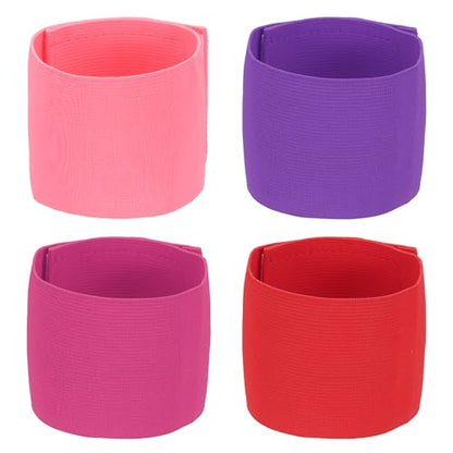 Soccer Captain Armband, Elastic Wrist Arm Bands Adjustable Player Team Leader Anti-Slip Badge Sports Accessories-Fit - color: Berry Mix