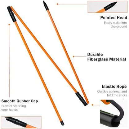 Golf Alignment Sticks (Pack of 2) 48-inch Collapsible Golf Alignment Sticks for Aiming,Putting,Full Swing Trainer,Posture Corrector,Portable Golf Training Equipment with Tube Case