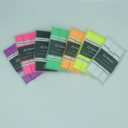 Tennis Racket Grip Tape, (6 or 9 Pack) Dry Feel Tennis Grips, Absorbent and Enhanced Tennis Racquet Overgrip - color: 6-Pack Green
