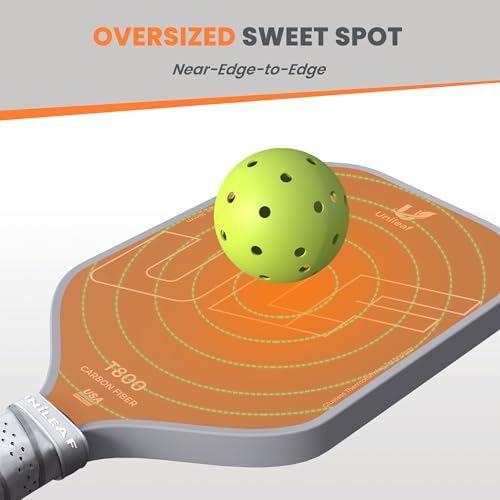 Pickleball Paddle and Balls Set, 1 Paddle + 4 Outdoor Pickleballs, T800 Raw Carbon Fiber Face, 16mm Full-Foam Core, Thermoformed Unibody, 8.1 oz