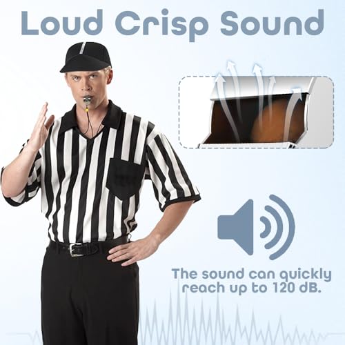 Whistle, Whistle for Coaches, Whistle for Teachers, Stainless Steel Whistles Coach Whistle with Lanyard Referee Whistle Loud Crisp Sound Sports Whistle for Adults Teachers Coaches Referees Officials