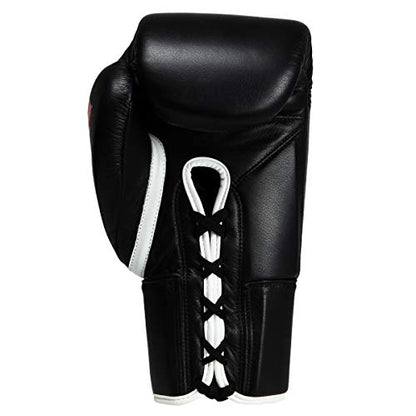 Fury Professional Lace Training Gloves - Lace Up Sparring Gloves for Boxing, Bag, and General Training - color: Black, size: 18 oz