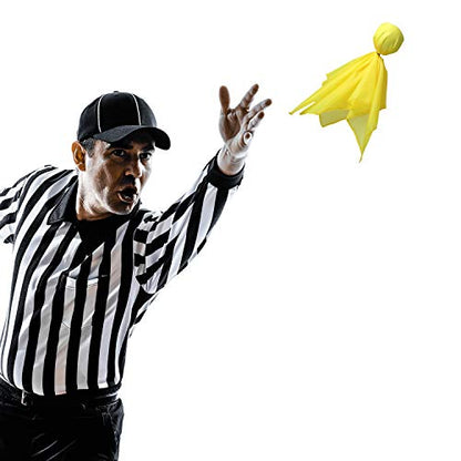 Gejoy 12 Pcs Football Penalty Flag Set - Tossing Flags for Sports Fans, Referees, Parties(Yellow)