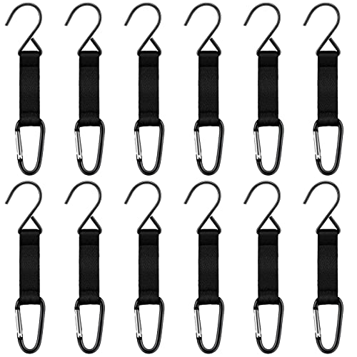 Hungdao Nylon Fence Hooks - Multifunctional Hanging Buckles for Baseball & Softball Equipment(Black Hook,12 Pieces)