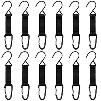 Hungdao Nylon Fence Hooks - Multifunctional Hanging Buckles for Baseball & Softball Equipment(Black Hook,12 Pieces)