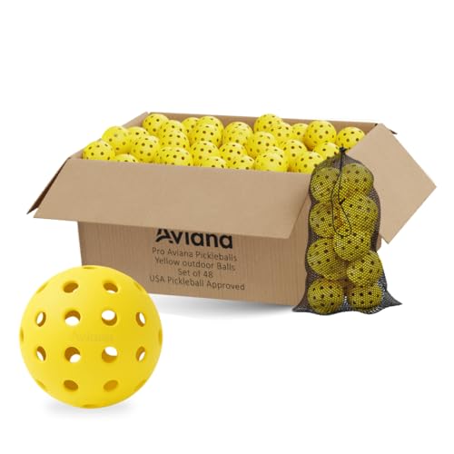 Outdoor Pickleball Balls USAPA Approved for Tournament Play 6 12 48 Packs Durable 40-Hole Design Ideal for All Skill Levels Pickleball Accessories Pickleball Balls Outdoor - color: Yellow 48 Pack