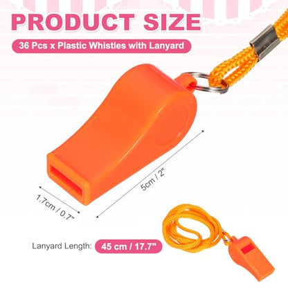 Whistles with Lanyard, Training Sports -Fitting for (Coaches/Referee/Outsides/Team Events) - color: Orange