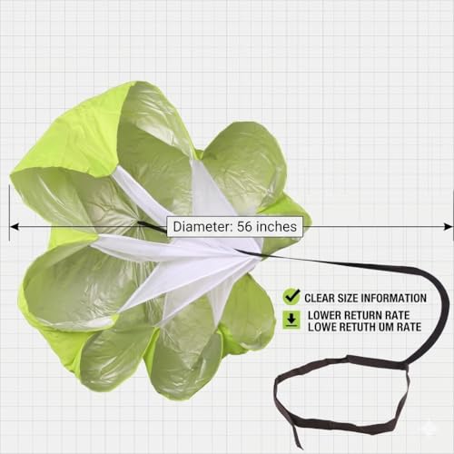 Football Kick Trainer Parachute Resistance with Adjustable Waist Strap for Youth Field, Backyard, Speed and Power Drills - color: Green