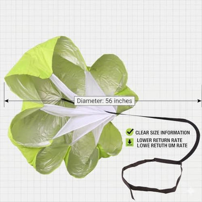 Football Kick Trainer Parachute Resistance with Adjustable Waist Strap for Youth Field, Backyard, Speed and Power Drills - color: Green
