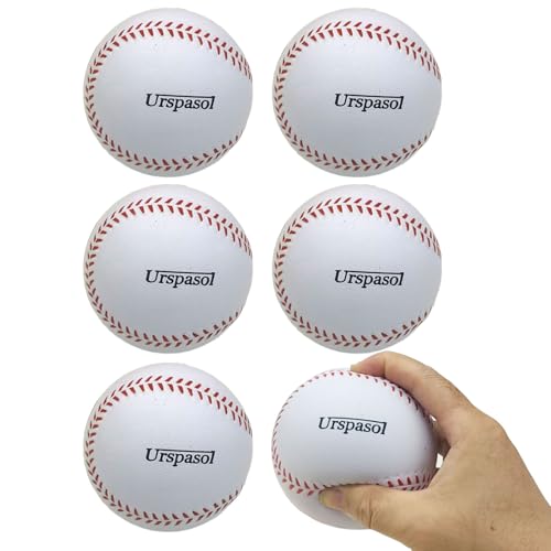 Practice Foam Softballs 12 Inch Oversized Soft Baseballs with Mesh Bag for Kid Teenager Players Training Sporting Batting Safely Hitting - color: White