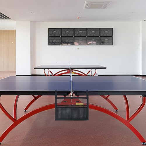 Ping Pong Paddle Holder Under-Table Mesh Bag 32x47cm Ping Pong Paddle Case with Mesh Storage Bag No-Drill Table Tennis Accessory Portable for Home Club Garage Black