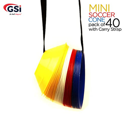 GSi Sports Training Cones for Agility Drills – Soccer & Basketball Multi-Sport Field Markers, Durable Flexible Cones in Multiple Shapes & Packs (20–80 Pack)