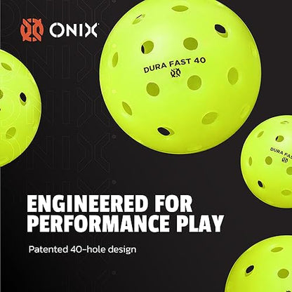 Onix Durafast 40 Pickleball Top Performance Engineered for Championship Play True Flight Competitive Ball - color: Neon
