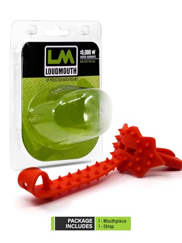 Loudmouth Football Mouth Guard - 3D SpikeSurge Football Mouthpiece with Strap, Fits Adult & Youth, Mouth Guard Football Accessories (Bengal Orange) - color: Bengal Orange