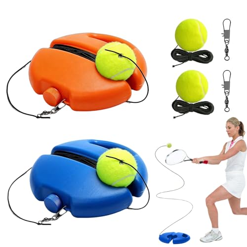Tennis Practice Rebounder, Tennis Trainer Ball with String Set, Solo Tennis Trainer Rebound Ball with Weighted Base for Beginners, for Wall Drills & Parks Or Backyard Training - color: Mix-2pcs