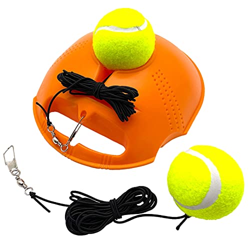 Tennis Trainer Rebound Baseboard Self Training Equipment Rebounder with 2 String Tennis Balls - color: Orange