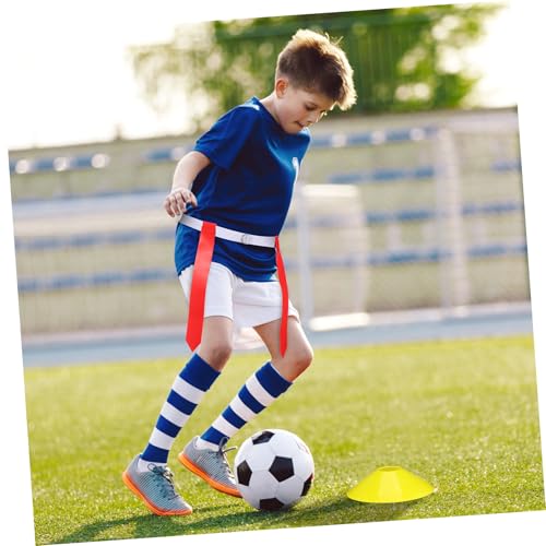 Toddmomy 16-pc Rugby Training Kit Football Flags Set Belts Cones Youth Soccer Equipment Sports Cones for Drills