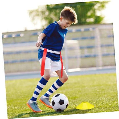 Toddmomy 16-pc Rugby Training Kit Football Flags Set Belts Cones Youth Soccer Equipment Sports Cones for Drills