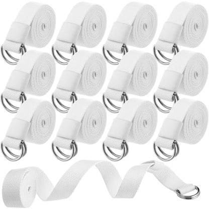 Toulite 12 Pcs Web Football Belts Canvas Belt Long Web Belt Flag Football with Metal for Men Women Kids 1 Inch Wide - color: White