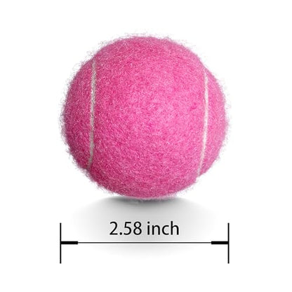 Tennis Balls, 6 Pack Advanced Training & Practice Tennis Balls for Beginners, High Visibility Pet Dog Playing Balls - color: Pink