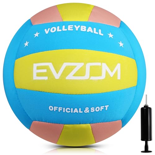 EVZOM Soft Indoor Volleyball - Super Soft Fabric Safe and Silent Volleyball for Girls Boys Kids Youth Beginners,Light Volleyballs for Inside House and Yard Tranining