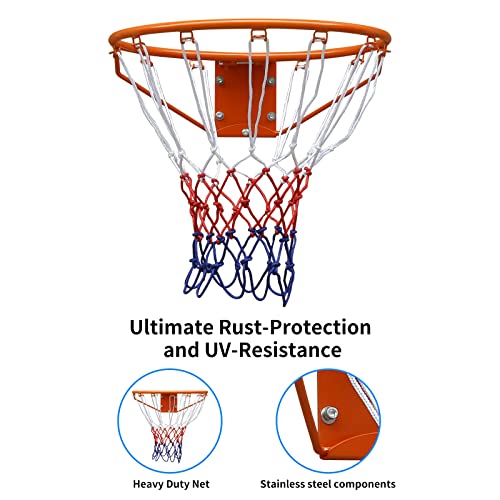 Basketball Folding Hoop, Indoor/Outdoor Hanging Basketball Net, All-Weather Net, Wall Hanging 18"
