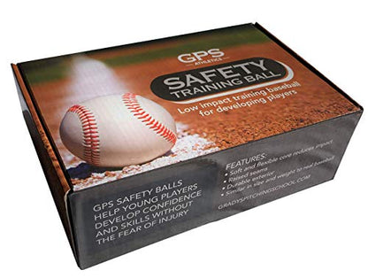 GPS Athletics Soft Practice Baseballs for Kids – Low Impact Safety Training Baseballs for Youth Baseball Practice & Indoor Training, Durable Soft Baseballs with Raised Seams, 6 Pack