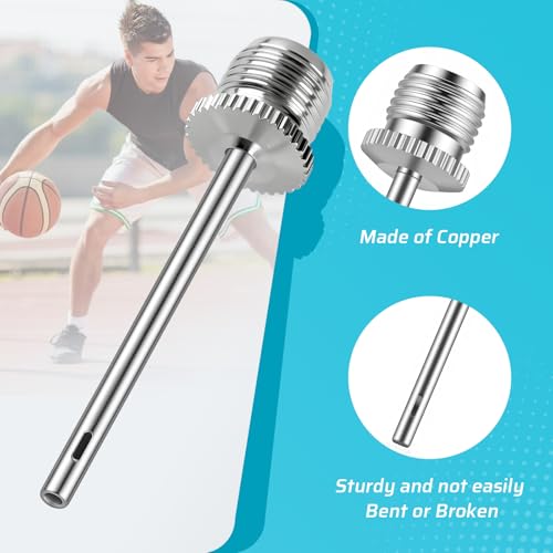 Pumteck 20pcs Ball Pump Inflation Needles with Portable Storage Case, No Break Heavy Duty Copper Air Pump Needles for Sports Balls, Compatible with Hand Pump and Electric Pump