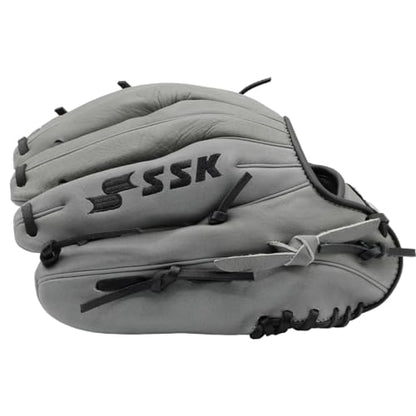 SSK Z5 Craftsman Youth Baseball Glove – 10.5” – 11” – 11.25” – 11.5” Right & Left Hand Throw - color: Grey/Black - I Web, size: 11" - Left Hand Throw