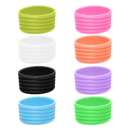 8 Color Tennis Racket Silicone Handle Grip Ring Band, Non Slip Racket Rubber Ring, Elastic Sweat‑Absorbent Overgrip Protector for Tennis Pickleball Badminton Players