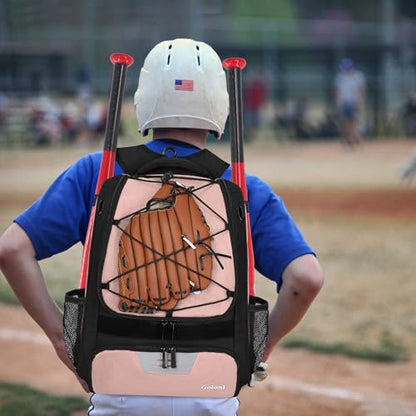 Goloni | Baseball Backpack,Baseball Bag for Adult,Softball Bat Bag with Shoes Compartment,Large Main Compartment for Helmet & accessories, Fence Hook