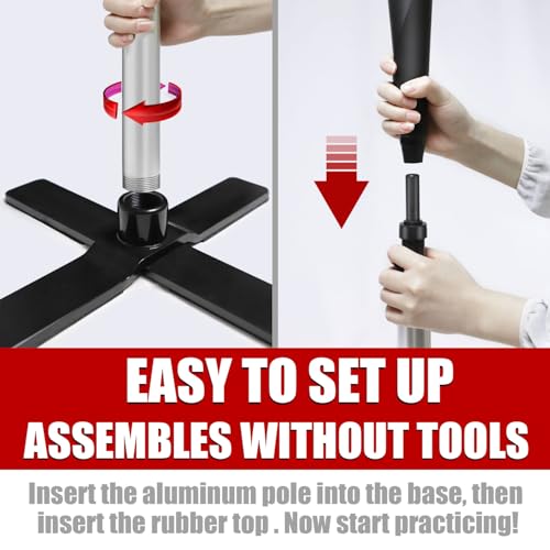 TARUMG Portable Batting Tee for Baseball/Softball, Height Adjustment from 25-47 inches, Heavy Duty Baseball Tee with Detachable Rubber Top, Easy Assembly Hitting Tee for Kids/Youth/Adults - style: Silver 25‘’-37‘’