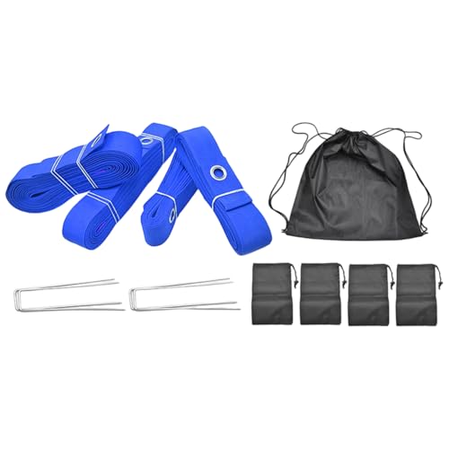 Rulbelok Beach Volleyball Courts Boundaries Line Kits with Ground Nails Courts Webbing Marker with Ground Nails - color: Blue