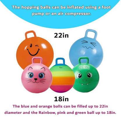 Xino Sports Hopping Ball for Kids - 18 Inch Hopper Ball with Handle, Pink Jumping Bouncer Toy for Indoor and Outdoor Play