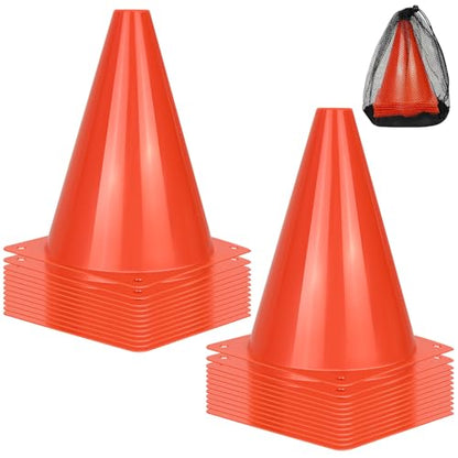 PXZBLG 12/24/50pcs Soccer Cones, 7" Soccer Cones, Plastic Traffic Cones, Training Cones for Basketball Football Skating Drills Practice - color: Red, size: 7", 24pcs