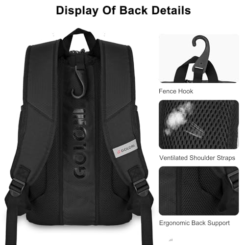 Goloni 40L Baseball Bag, Softball Bat Bag with Shoes Compartment,Fence Hook,Backpack for Baseball, T-Ball & Softball Equipment & Gear