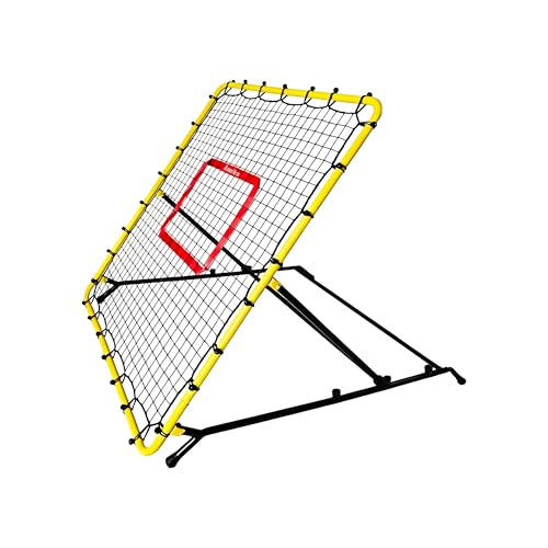 Baseball & Softball Rebounder Net, 4x4.5 Ft Pitching and Fielding Rebounder net, Baseball Bounce Back Trainer Pro with 4 Adjustable Angles and 4 Rubber Feets
