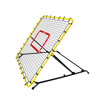Baseball & Softball Rebounder Net, 4x4.5 Ft Pitching and Fielding Rebounder net, Baseball Bounce Back Trainer Pro with 4 Adjustable Angles and 4 Rubber Feets