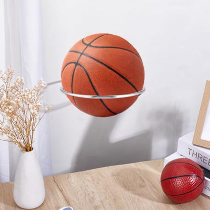 AHANDMAKER 8Pcs Basketball Holder Wall Mount Universal Ball Storage Rack Space Saver Display Storage for Sport Football Volleyball Soccer Basketball Room Decor
