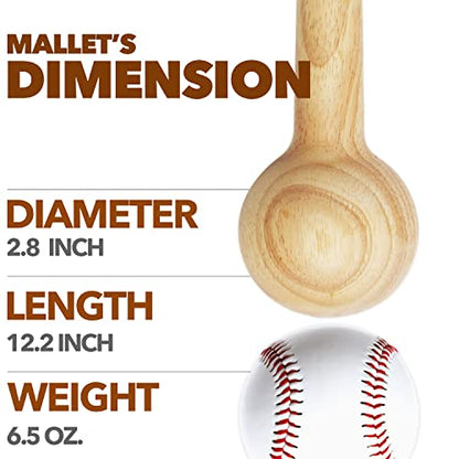 AliBall Baseball Glove Mallet - Quick Create Ball Shaped Pocket for Softball Glove - One Piece Solid Construction for Breaking in Glove - color: Natural colour
