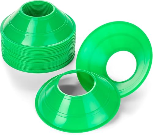 Mini Soccer Cones for Training, Football, Sports, Field Cone Markers Outdoor Games (Pack of 20) - color: Green