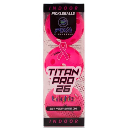 PIXA Titan Pro 26 Indoor Pickleball - USAPA Approved, Durable Indoor Pickleballs, Consistent Bounce, Smooth Flight, Ideal for Competitive Play- Packs of 3, 6, 12, 50