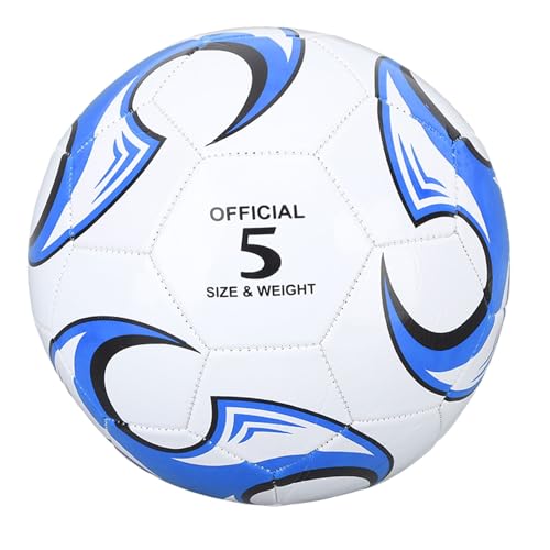 Fydun Size 5 Soccer Ball, PVC for Competitions Training Exams Ball, Liner Official Balls Indoor Outdoor Play and Rubber Tight Nylon Yarn Red - color: Blue