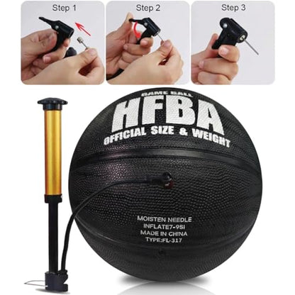 Rubber Basketball Size 7, Indoor Outdoor Basketball for Men Women Adult, High Bounce Training Basketball for Competitions and Recreational Play