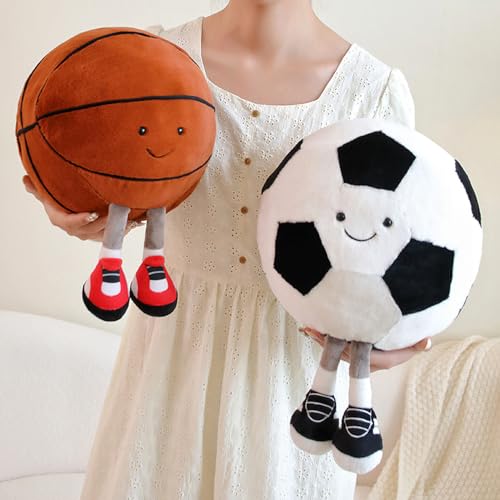 XIYUAN 13.7inch Football Plush Toys Soft Stuffed Sports Plush Balls Cute Fun American Soccer Doll Toys with feet Creative Football Spherical Decor Throw Pillow for Christmas Kids Gift (Football)
