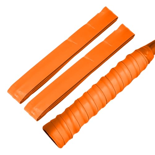 2 Pcs Tennis Racket Grip Tape, Dry Tennis Overgrip Tape, Anti-Slip Absorbent Grip, Racket Overgrip Tape - color: Orange, size: Textured-43.3"x1"x0.03"