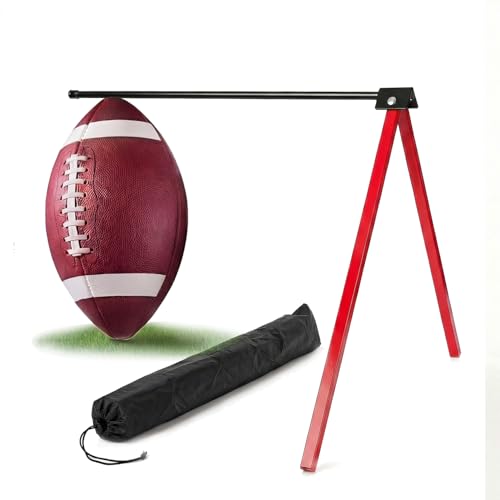 Football Kicking Holder Tee, Metal Foldable Kicking Stand, Adjustable Height Heavy Duty Steel Kickoff Equipment Compatible for Adult and Youth Training