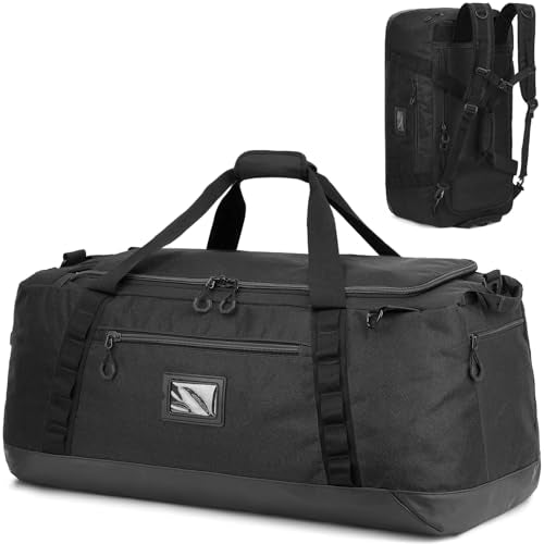100L Extra Large Travel Duffle Bag Backpack for Men, 3 in 1 Sports Duffel Bags W/Adjustable Shoulder Strap & Dividers Gym Equipment/Gear Weekend Overnight Bag for Trip Camping Hiking, XL Black - color: Black